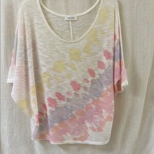Pink and Yellow Boxy Short Sleeve Blouse
